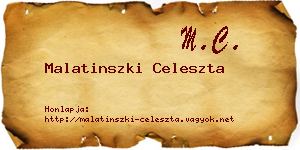 Malatinszki Celeszta névjegykártya